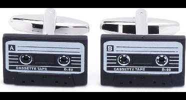 Manchetknopen - Cassettebandje Geluidsbandje Walkman Zwart