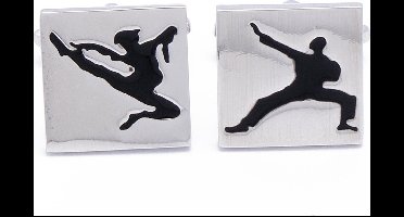 Manchetknopen - Kung Fu Vliegende Trap en Gestrekte Arm