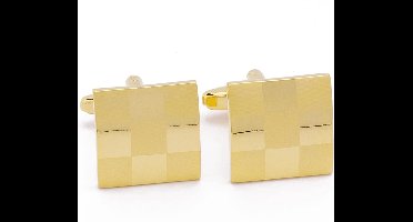 Manchetknopen - Goud 9 Vlakken Vierkant
