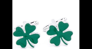 Manchetknopen - Iers Klavertje Vier Groen