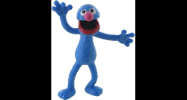 Sesamstraat speelfiguurtje - Grover taart topper decoratie 7,7 cm.