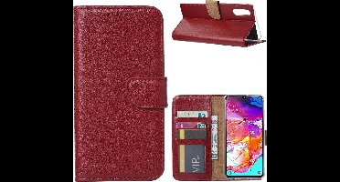 Ntech Hoesje Geschikt Voor Samsung Galaxy A70/A70s Portemonnee Hoesje / Book Case - Bordeaux Rood