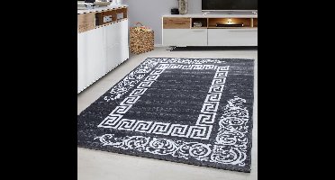 Miami Vloerkleed – Grijs – Laagpolig met Barok Kader – 200x290 cm