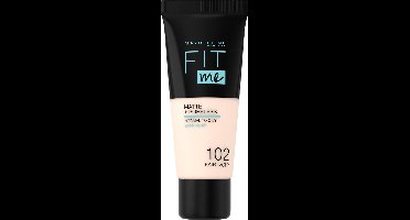 Maybelline New York - Fit Me Matte + Poreless Foundation - 102 Fair Ivory - Medium Dekkende Foundation met Matte Finish voor de Normale tot Vette Huid - 30 ml