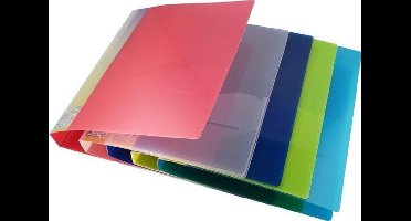 20x EXXO-HFP #22000 Stevige PP Ringband - A4 4-D Ring 25mm - Assorti kleuren