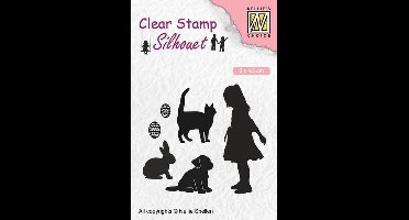 Clearstempel silhouet Nellie Snellen meisje dieren SIL050