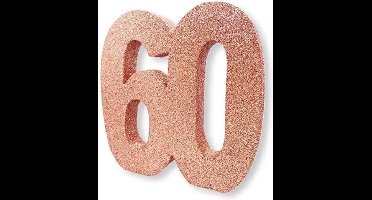 Witbaard Tafeldecoratie 60 Jaar 20 Cm Glitter Roségoud
