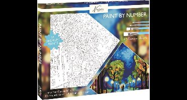 Schilderen op nummer volwassenen | Midnight Walk | Canvas 40 x 50 CM |24 soorten acryl verf |Hobby | Creatief