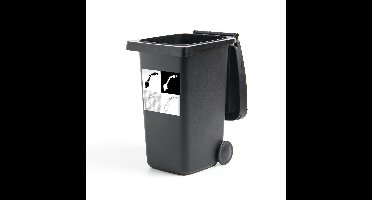 Container sticker Noorwegen illustratie - Zwart-wit illustratie van Noorwegen in vier stijlen Klikosticker - 40x40 cm - kliko sticker - weerbestendige containersticker