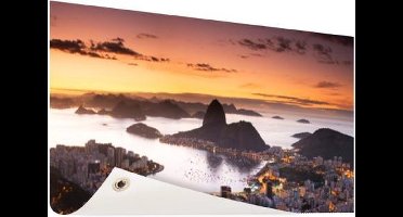 Tuindecoratie Zonsondergang - Brazilië - Rio de Janeiro - 60x40 cm - Tuinposter - Tuindoek - Buitenposter