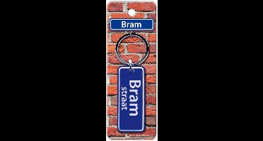Paper Dreams Sleutelhanger Straatnaam Bram 9 Cm Staal Blauw