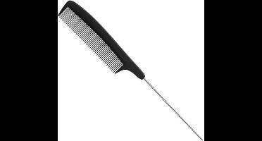 Eurostil Comb Carbon Comb 223mm Tail Comb Black Box With Metal Tip