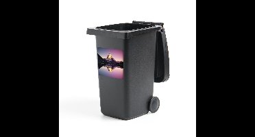 Container sticker Matterhorn - Matterhorn bij zonsopgang vanaf Riffelsee in Zwitserland - 40x40 cm - kliko sticker - weerbestendige containersticker