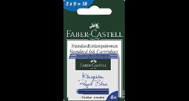Faber Castell inktpatroon Faber Castell 3x 6patronen koningsblauw