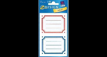 Avery Boeketiket Z-Design School - rood/blauw pakje a 3 vel