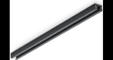 Spanningsrail - DUOLINE - 2 Fase - Opbouw - Aluminium - Mat Zwart - 0.5m