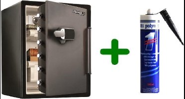 Masterlock Kluis - Kluis Brandwerend - Cijferslot - Brandwerende Kluis - Kluis met Alarm - Polymet Kit - 60.3 x 47.2 x 49.1 cm - Zwart