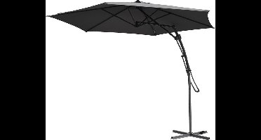 Relaxwonen Push-up Zweefparasol - Ø300cm - Antraciet - Stevige kwaliteit
