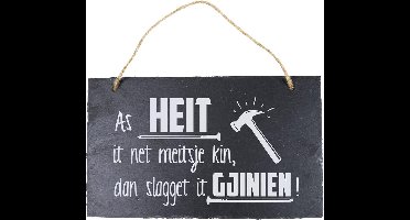 Paper Dreams Spreukbord Fries Heit 15 X 25 Cm Leisteen Zwart