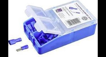 TRU COMPONENTS Assortiment kabelschoenen 4,8x0,8 mm 1.5 mm² 2.5 mm² Blauw 140 stuk(s)