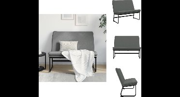 vidaXL Bank vidaXL - Bank - Donkergrijs - 100 x 75 x 76 cm - Gestoffeerde rugleuning - Tuinbank