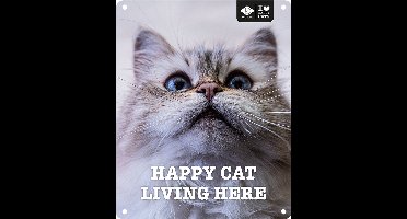 I Love Happy Cats - Anneleen Bru - I Love Happy Cats Bord 'living Here' 20x25cm Meerkleurig - 174203