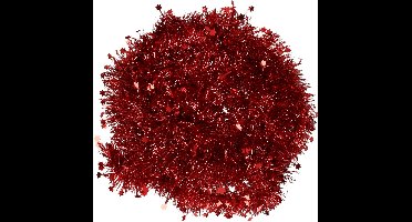Decoris kerstslinger - rood - sterren - 270 x 7 cm - glans - lametta/folie/tinsel