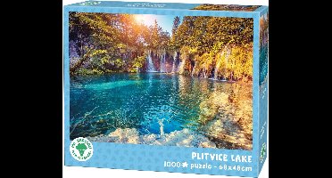 Mr. Broccoli Puzzel 1000 Stukjes Volwassenen - Plitvice Lake - Legpuzzel Waterval Kroatië - FSC® - Landschap Collectie - 68 x 48 cm