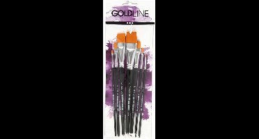 Creativ Company Gold Line Acryl Penselen Plat Set 7 stuks