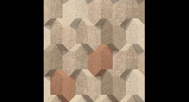 Reflets 3D dessin beige/bruin beton (vliesbehang, grijs)