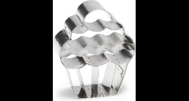 uitsteekvorm Cupcake 7 cm RVS zilver