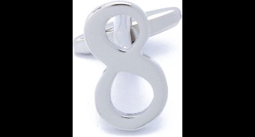 Manchetknopen - Cijfer Nummer 8 Acht - 1 Stuk