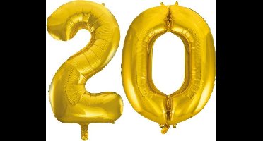 Folieballon nr. 20 Goud 86cm