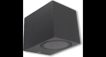 LvT - LED Wandlamp Down - 1x GU10 fitting - IP44 - Antraciet