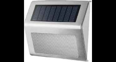 Hofftech LED Wandlamp Solar - RVS - IP44 - 400 Mah - 1.2 Volt - 2 stuks