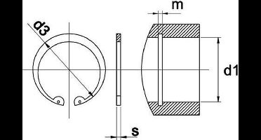 Borgring Din472 16X1Mm V Boring - 100 stuks