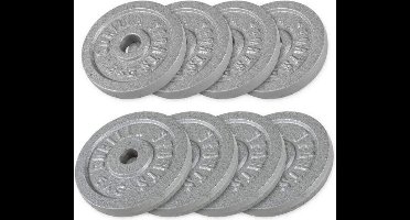 Gorilla Sports Halterschijven - 30 kg - 4 x 5 + 4 x 2,5 kg - Gietijzer - 30 mm