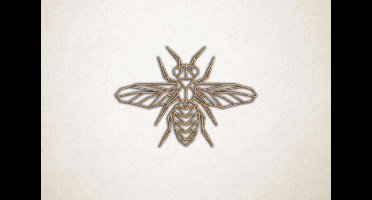 Line Art - Wesp - S - 42x60cm - Eiken - geometrische wanddecoratie