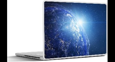 Laptop sticker - 15.6 inch - Aarde - Netwerk - Licht - 36x27,5cm - Laptopstickers - Laptop skin - Cover