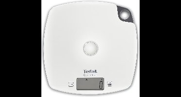 TEFAL BC1000V1 Compliss keukenweegschaal, 5 kg / 1 g schaal, Groot plastic platform, Tarra-functie, LCD-display