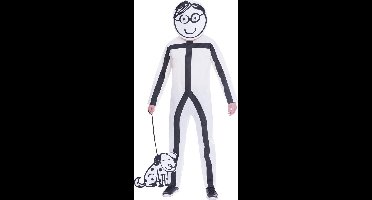 Amscan Kostuum Stickman Heren Wit Maat Xxl