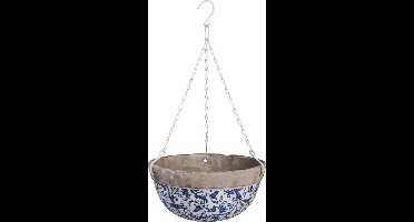Keramiek hanging basket blauw