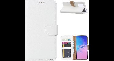 Hoesje Geschikt Voor Samsung Galaxy S10 Lite (2020) Hoesje met Pasjeshouder - Wit