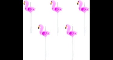 Partydeco - Flamingo Taartkaarsjes 5 stuks