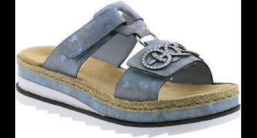 Rieker -Dames - blauw licht - slippers & muiltjes - maat 41