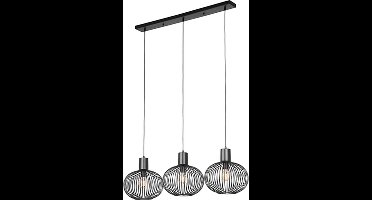 TRIO GILA - Hanglamp - Zwart mat - excl. 3x E27 4 W - Plafondbevestiging - In hoogte verstelbaar