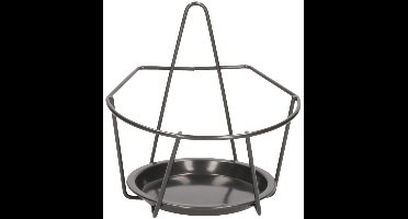 Esschert Design Balkon bloempothouder - bloembak met ophanging - zwart metaal - 17 x 18 x 17 cm - rond