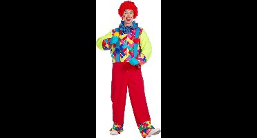 Wilbers & Wilbers - Clown & Nar Kostuum - De Lachende Clown Lachman Kostuum - Multicolor - XXXL - Carnavalskleding - Verkleedkleding