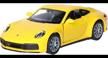 Welly Speelgoed Porsche auto - geel - die-cast metaal - 11 cm - Model 911 Carrera