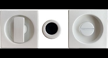 Schuifdeur toiletrozet Colombo Design - Vierkant - Kleur Wit - Afmeting 57 x 57 mm